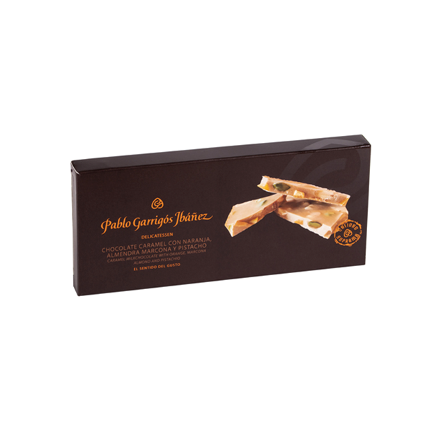 Chocolate Caramel con Naranja, Almendra Marcona y Pistacho Delicatessen